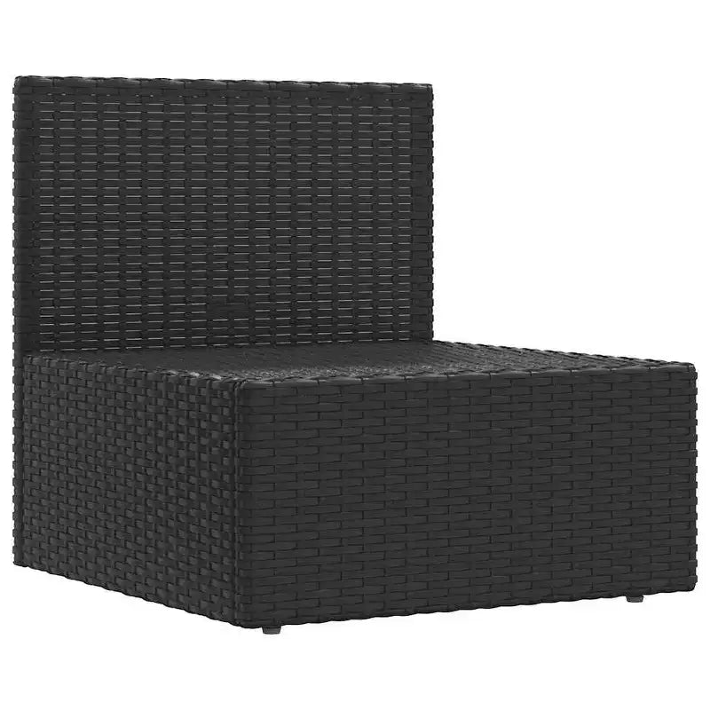 vidaXL Canapé de jardin central en rotin PE noir 54 x 54 x 55 cm