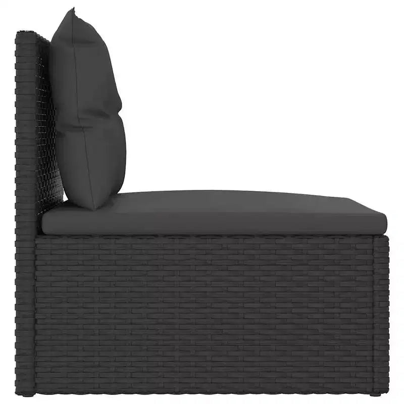 vidaXL Canapé de jardin central en rotin PE noir 54 x 54 x 55 cm