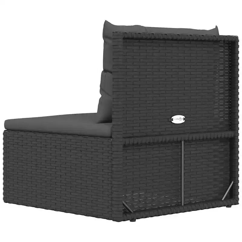 vidaXL Canapé de jardin central en rotin PE noir 54 x 54 x 55 cm