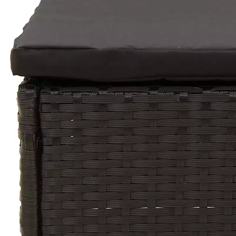 vidaXL Canapé de jardin central en rotin PE noir 54 x 54 x 55 cm