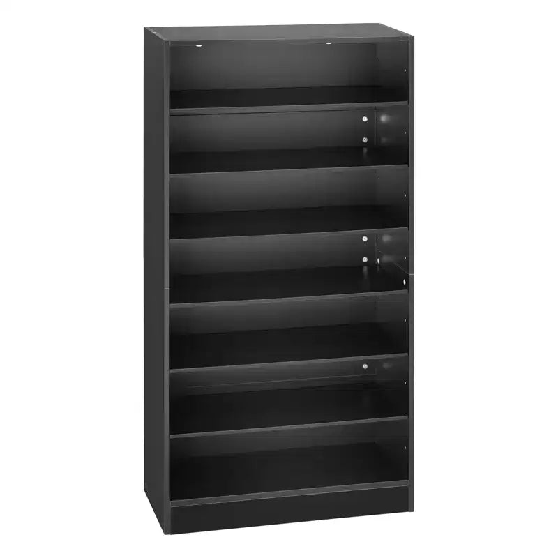 VEVOR Media Storage Cabinet, 7-Tier DVD Shelf Organizer, 27.56 x 11.81 x 55.12 in Multimedia Storage Organizer for CDs, DVDs, Books and Games, Black