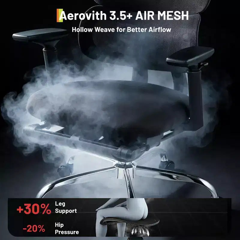 Chaise de bureau ergonomique en maille avec appui-tête 3D et soutien lombaire réglable, accoudoirs 4D relevables, dossier haut, siège d'ordinateur pivotant inclinable sur 3 niveaux, supporte jusqu'à 136 kg