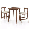 Costway 3 PCS Counter Height Kitchen Table with 2 Bar Stools, Fabric Upholstered Seats
