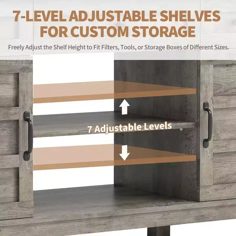 Meuble d'aquarium de style ferme, capacité de 635 kg, étagères de rangement réglables, pour salon, maison (sans aquarium)