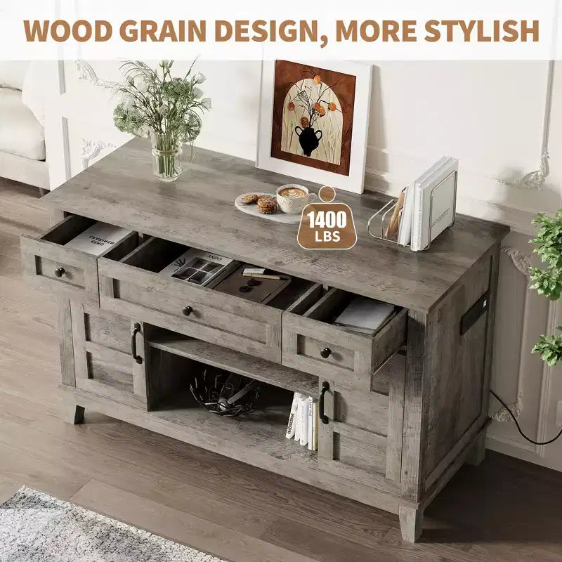 Meuble d'aquarium de style ferme, capacité de 635 kg, étagères de rangement réglables, pour salon, maison (sans aquarium)