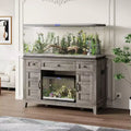 Farmhouse Aquarium Stand, 1400 LBS Capacity, Adjustable Storage Shelves, for Living Room, Home(Without fish tank)