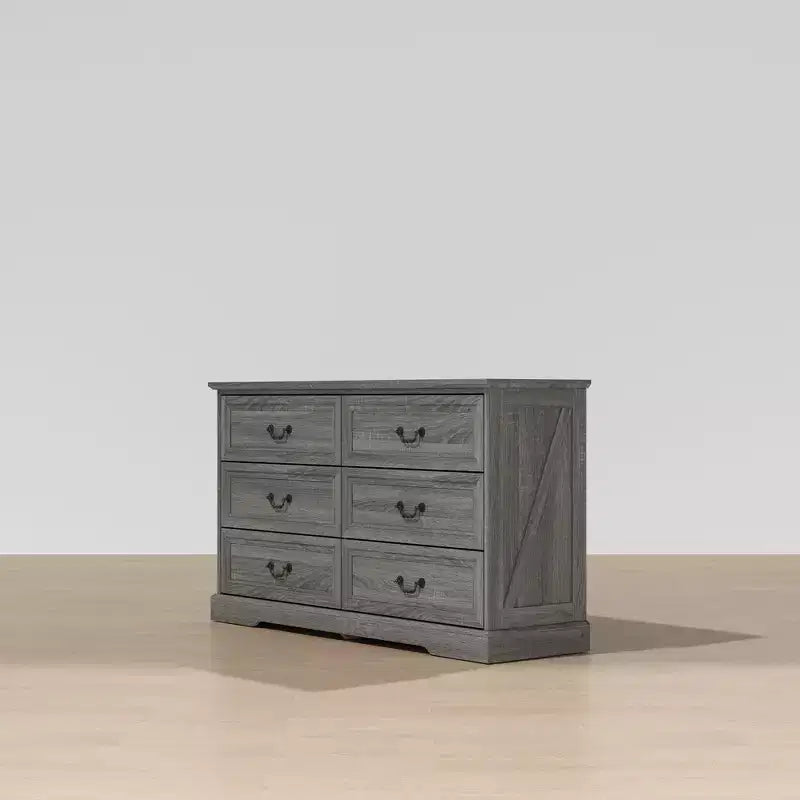 Commode de ferme Famapy à 6 tiroirs, commode, poignées en laiton vintage, armoire de rangement pour chambre, salon et entrée
