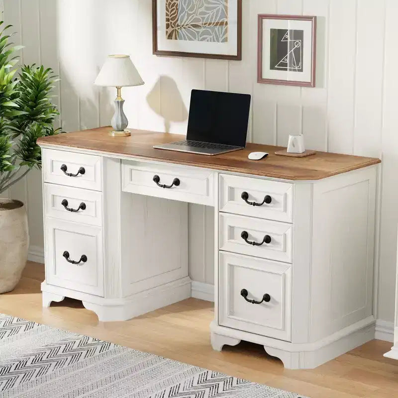59 bureaux de direction avec tiroirs, bureaux de bureau avec tiroirs de classement, bureaux d'ordinateur avec station de chargement et plateau de clavier pour bureau à domicile