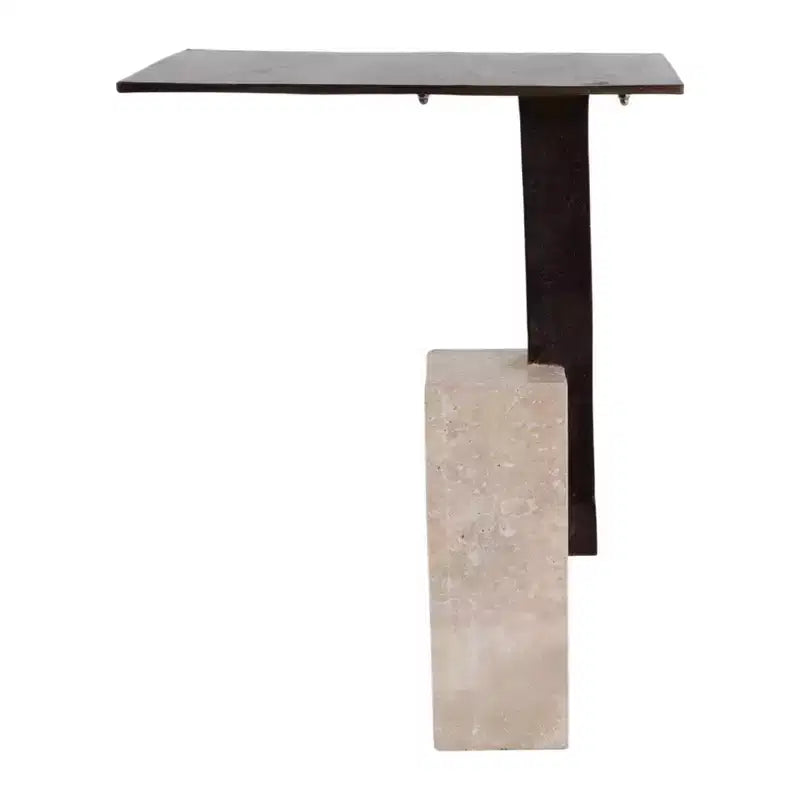 Table d'appoint stylée Block Accent pour chambre à coucher - Table de chevet et d'appoint pour boisson, pour chevet ou petits espaces - 22, Bronze et Havane
