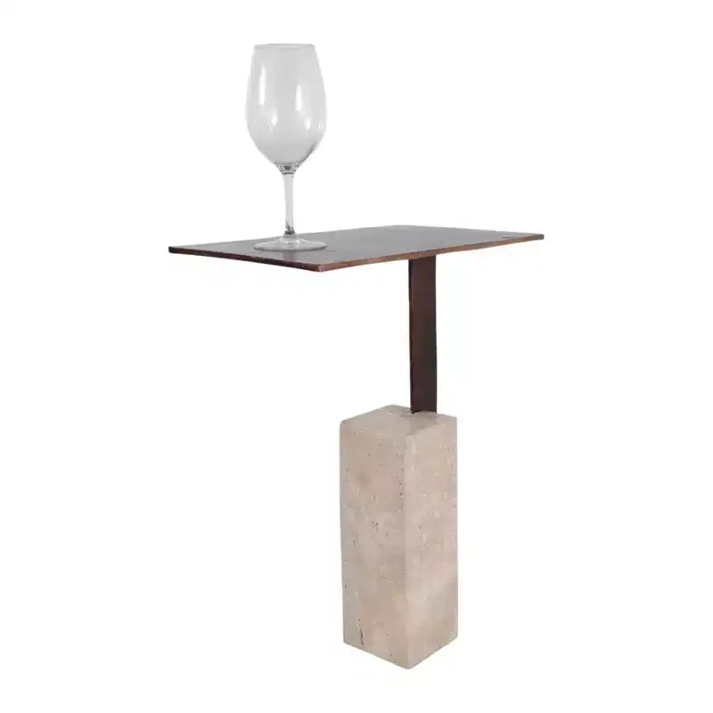 Table d'appoint stylée Block Accent pour chambre à coucher - Table de chevet et d'appoint pour boisson, pour chevet ou petits espaces - 22, Bronze et Havane