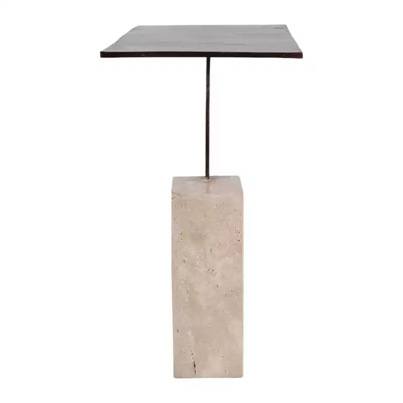 Table d'appoint stylée Block Accent pour chambre à coucher - Table de chevet et d'appoint pour boisson, pour chevet ou petits espaces - 22, Bronze et Havane