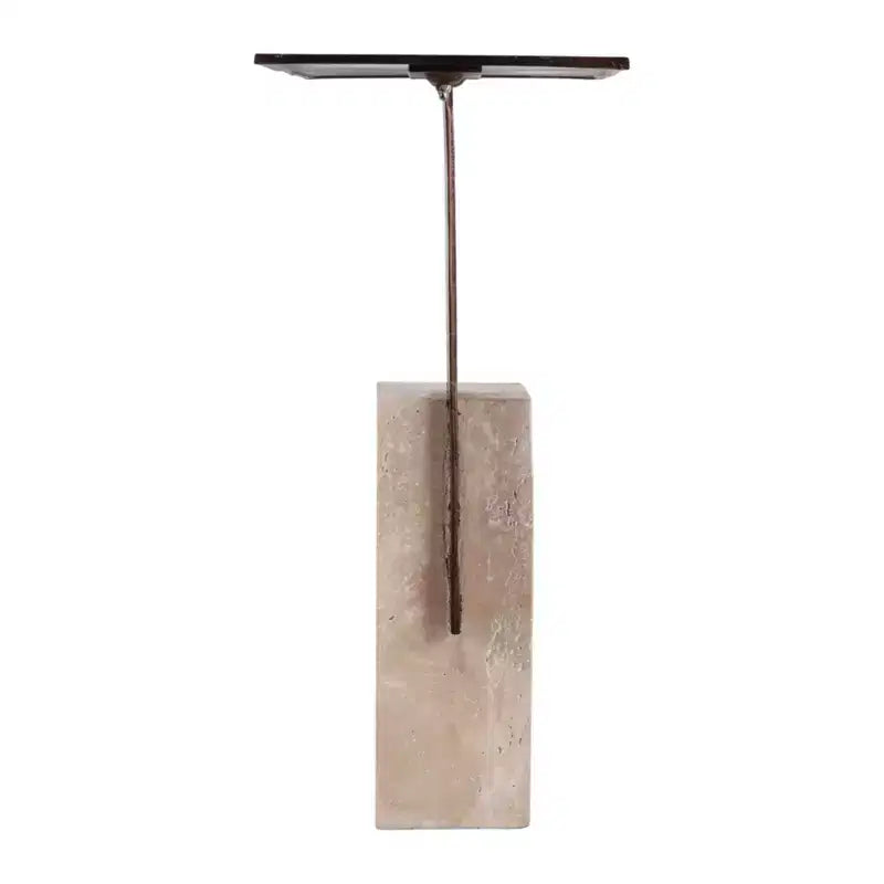 Table d'appoint stylée Block Accent pour chambre à coucher - Table de chevet et d'appoint pour boisson, pour chevet ou petits espaces - 22, Bronze et Havane