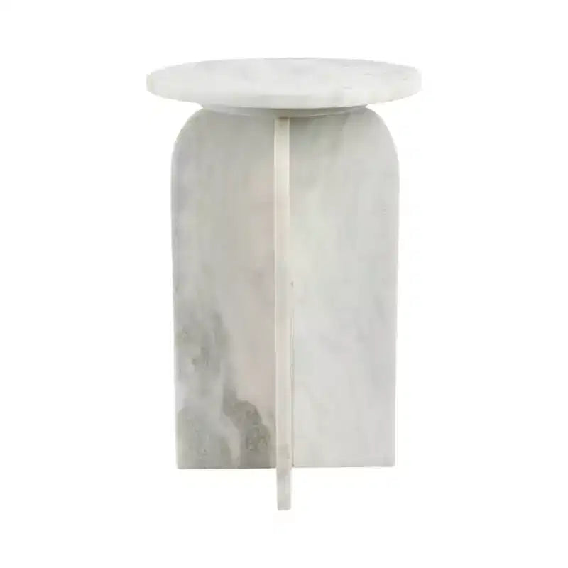 Table d'appoint, table de chevet ou table de nuit en marbre avec plateau rond en agate, idéale pour les grands ou petits espaces