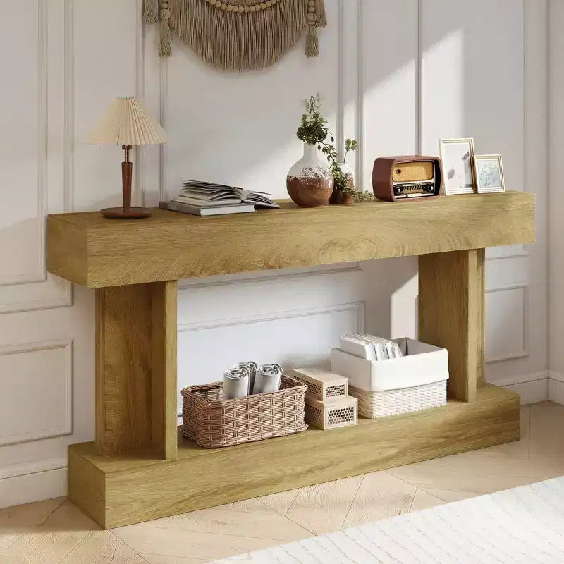HOMCOM Table console longue de 160 cm, Table d'entrée vintage