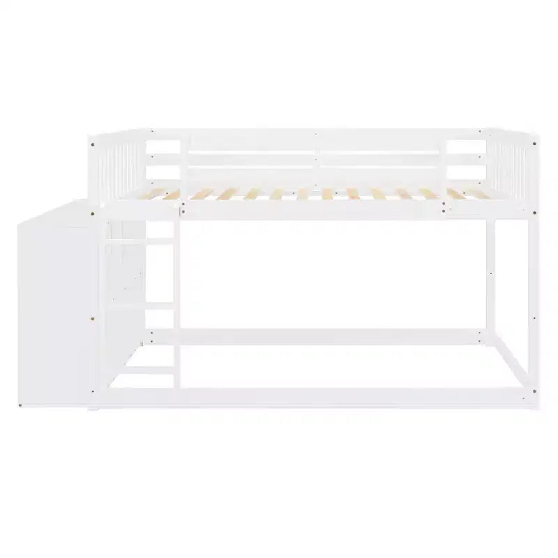 Lit superposé moderne Luxystar, double sur double, avec 4 tiroirs et 3 étagères