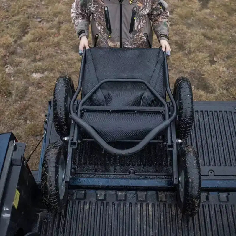 Chariot pliant multi-usage Hawk Crawler, chariot de chasse au cerf et de pêche avec une capacité de 227 kg pour le transport de gibier, d'appâts, d'équipement de chasse et de bois, noir