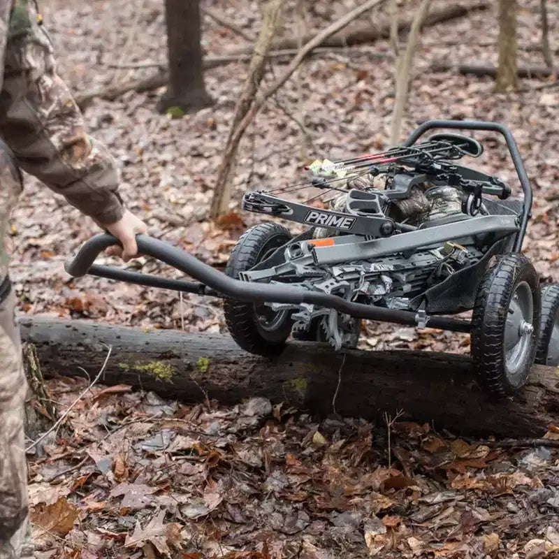 Chariot pliant multi-usage Hawk Crawler, chariot de chasse au cerf et de pêche avec une capacité de 227 kg pour le transport de gibier, d'appâts, d'équipement de chasse et de bois, noir