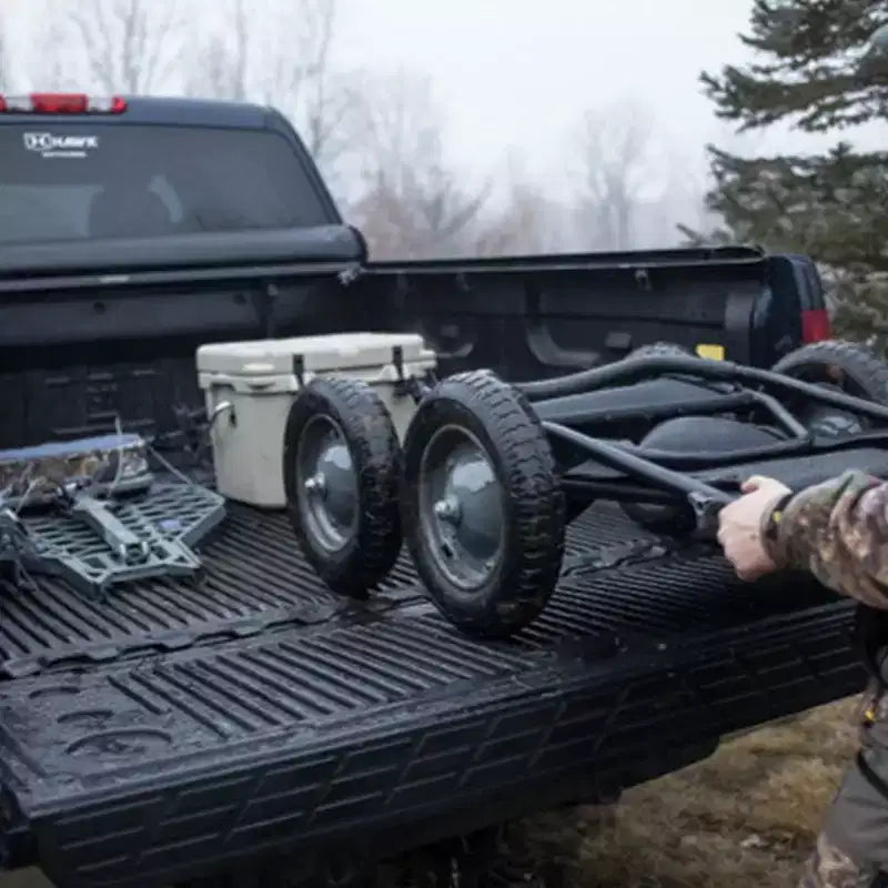 Chariot pliant multi-usage Hawk Crawler, chariot de chasse au cerf et de pêche avec une capacité de 227 kg pour le transport de gibier, d'appâts, d'équipement de chasse et de bois, noir