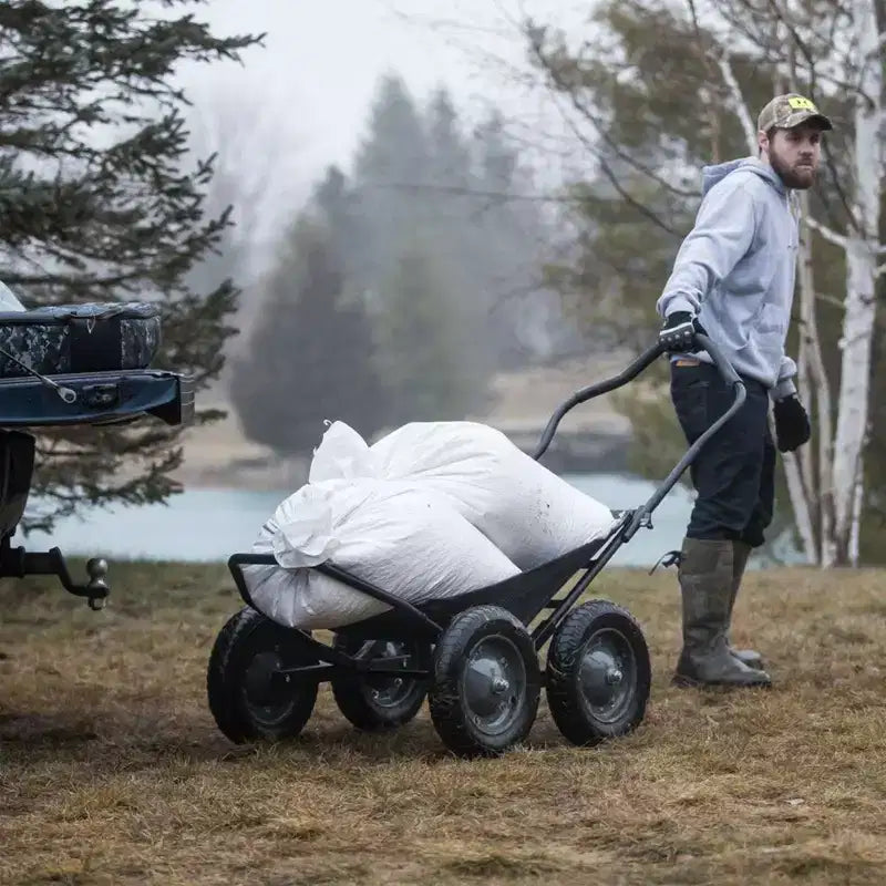 Chariot pliant multi-usage Hawk Crawler, chariot de chasse au cerf et de pêche avec une capacité de 227 kg pour le transport de gibier, d'appâts, d'équipement de chasse et de bois, noir
