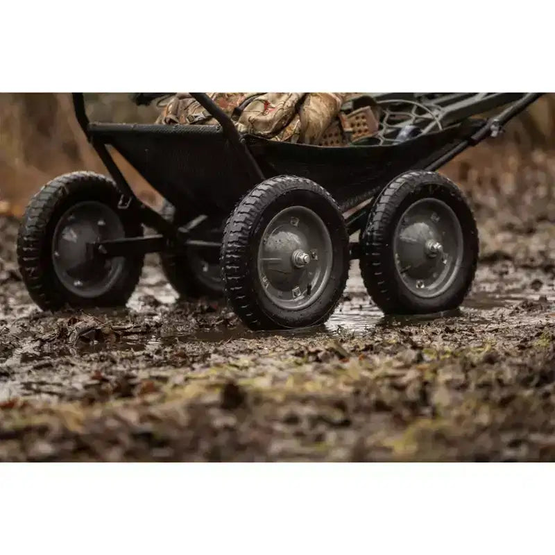Chariot pliant multi-usage Hawk Crawler, chariot de chasse au cerf et de pêche avec une capacité de 227 kg pour le transport de gibier, d'appâts, d'équipement de chasse et de bois, noir