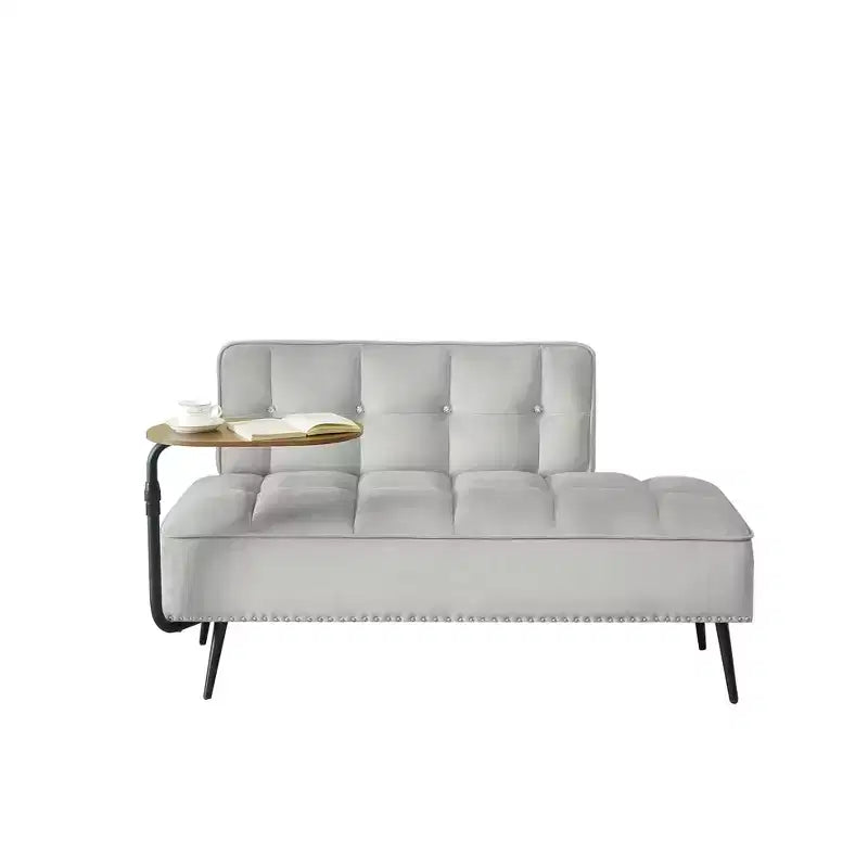 Canapé 54 places en velours avec table d'appoint et dossier pivotants, canapé 2 places pour salon, chambre - ModernLuxe