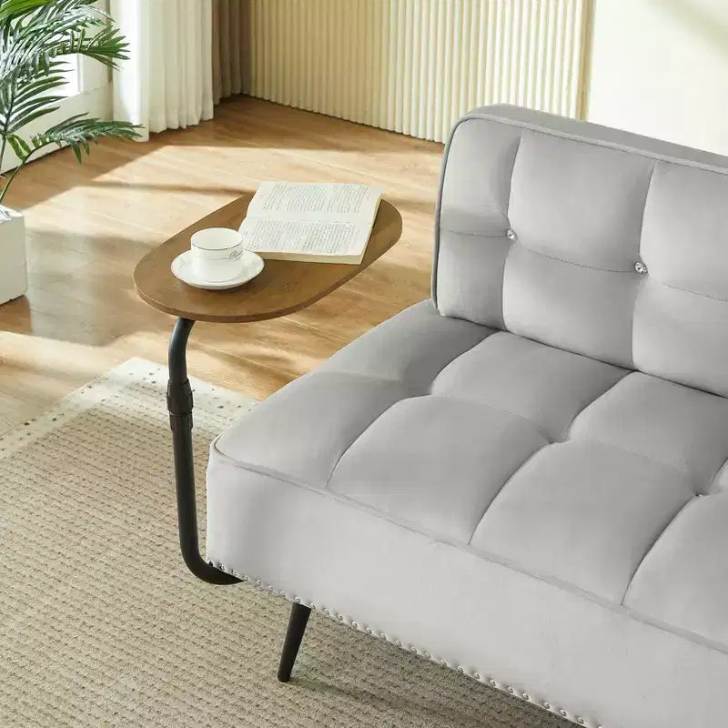 Canapé 54 places en velours avec table d'appoint et dossier pivotants, canapé 2 places pour salon, chambre - ModernLuxe