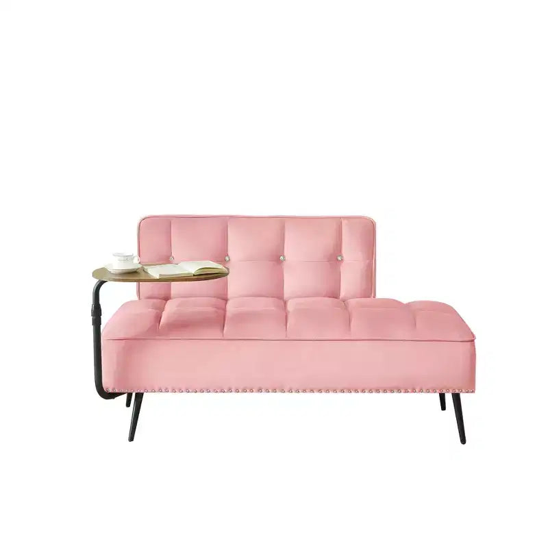 Canapé 54 places en velours avec table d'appoint et dossier pivotants, canapé 2 places pour salon, chambre - ModernLuxe