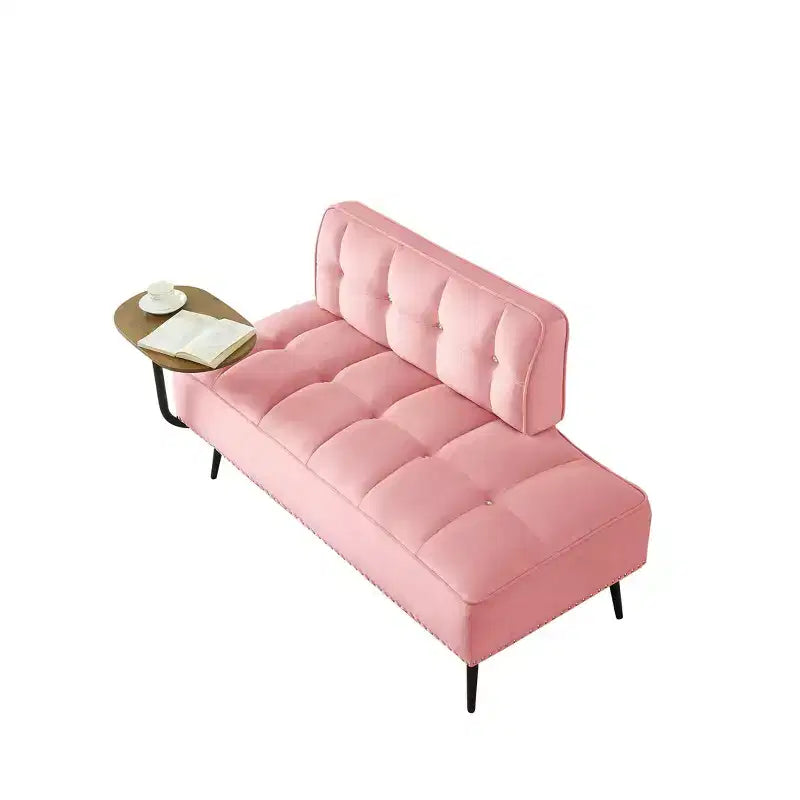 Canapé 54 places en velours avec table d'appoint et dossier pivotants, canapé 2 places pour salon, chambre - ModernLuxe