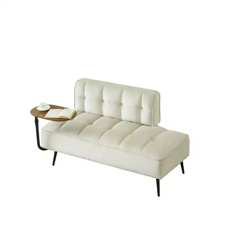 Canapé 54 places en velours avec table d'appoint et dossier pivotants, canapé 2 places pour salon, chambre - ModernLuxe