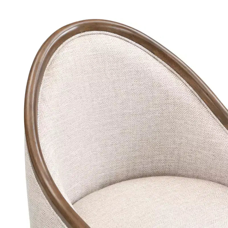 Lot de 2 chaises de salle à manger modernes du milieu du siècle, fauteuils courbés rembourrés en sergé avec cadre en bois d'hévéa massif, chaises de cuisine d'appoint beiges - ModernLuxe