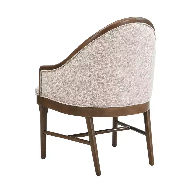 Lot de 2 chaises de salle à manger modernes du milieu du siècle, fauteuils courbés rembourrés en sergé avec cadre en bois d'hévéa massif, chaises de cuisine d'appoint beiges - ModernLuxe