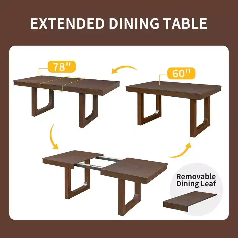 Table à manger extensible en bois GDFStudio Phillips Farmhouse 60-78