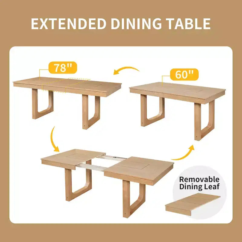 Table à manger extensible en bois GDFStudio Phillips Farmhouse 60-78
