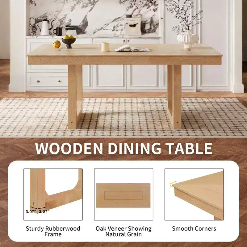 Table à manger extensible en bois GDFStudio Phillips Farmhouse 60-78