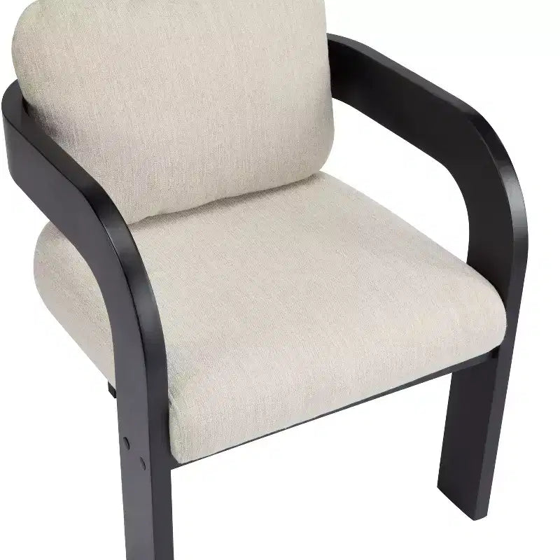 Lot de 2 chaises de salle à manger, chaises de cuisine avec dossier capitonné, fauteuils en tissu bouclette avec cadre en bois d'hévéa - ModernLuxe