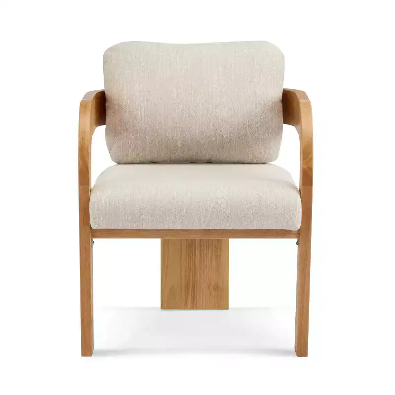 Lot de 2 chaises de salle à manger, chaises de cuisine avec dossier capitonné, fauteuils en tissu bouclette avec cadre en bois d'hévéa - ModernLuxe