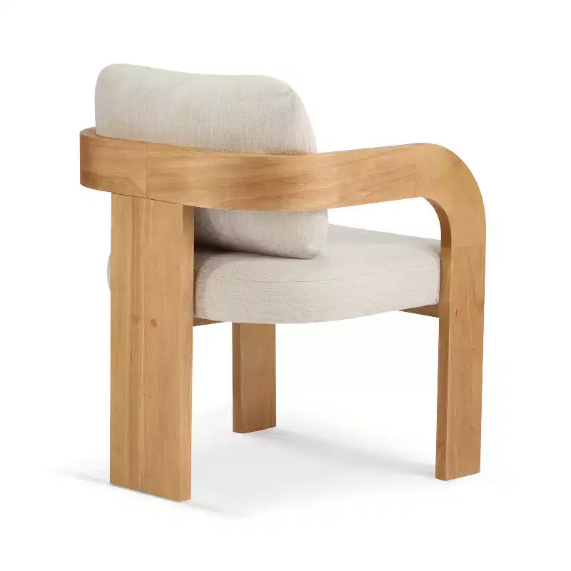 Lot de 2 chaises de salle à manger, chaises de cuisine avec dossier capitonné, fauteuils en tissu bouclette avec cadre en bois d'hévéa - ModernLuxe