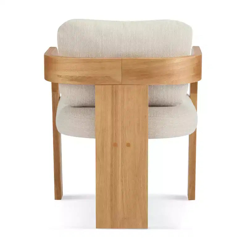 Lot de 2 chaises de salle à manger, chaises de cuisine avec dossier capitonné, fauteuils en tissu bouclette avec cadre en bois d'hévéa - ModernLuxe