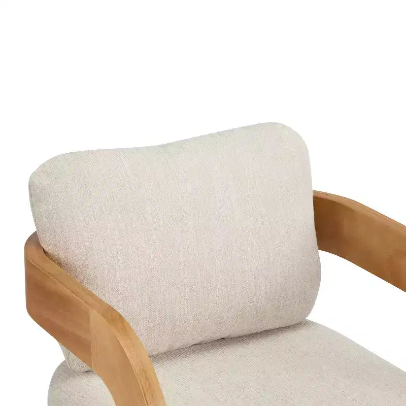 Lot de 2 chaises de salle à manger, chaises de cuisine avec dossier capitonné, fauteuils en tissu bouclette avec cadre en bois d'hévéa - ModernLuxe