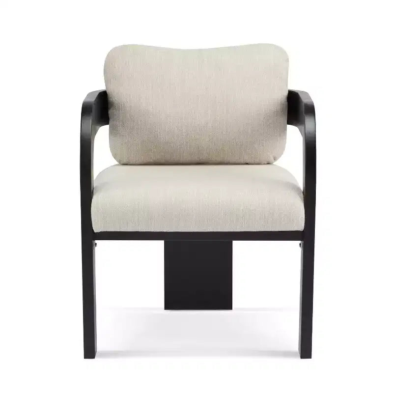 Lot de 2 chaises de salle à manger, chaises de cuisine avec dossier capitonné, fauteuils en tissu bouclette avec cadre en bois d'hévéa - ModernLuxe