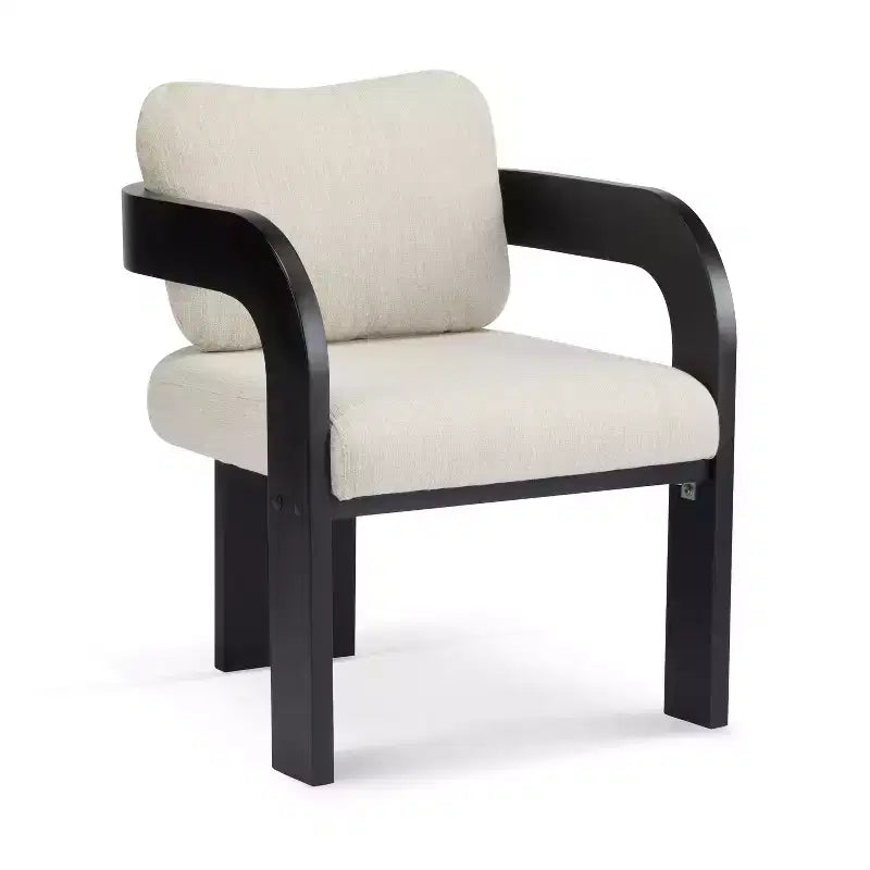 Lot de 2 chaises de salle à manger, chaises de cuisine avec dossier capitonné, fauteuils en tissu bouclette avec cadre en bois d'hévéa - ModernLuxe