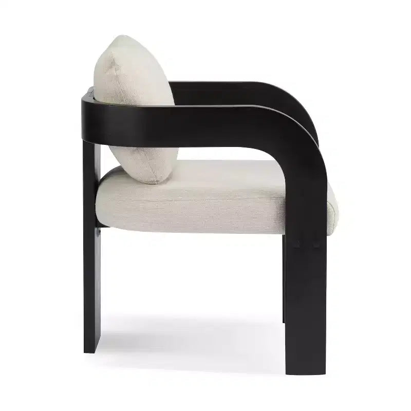 Lot de 2 chaises de salle à manger, chaises de cuisine avec dossier capitonné, fauteuils en tissu bouclette avec cadre en bois d'hévéa - ModernLuxe