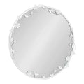 Kate and Laurel Rosella Floral Wall Mirror Metal, White, 26x26