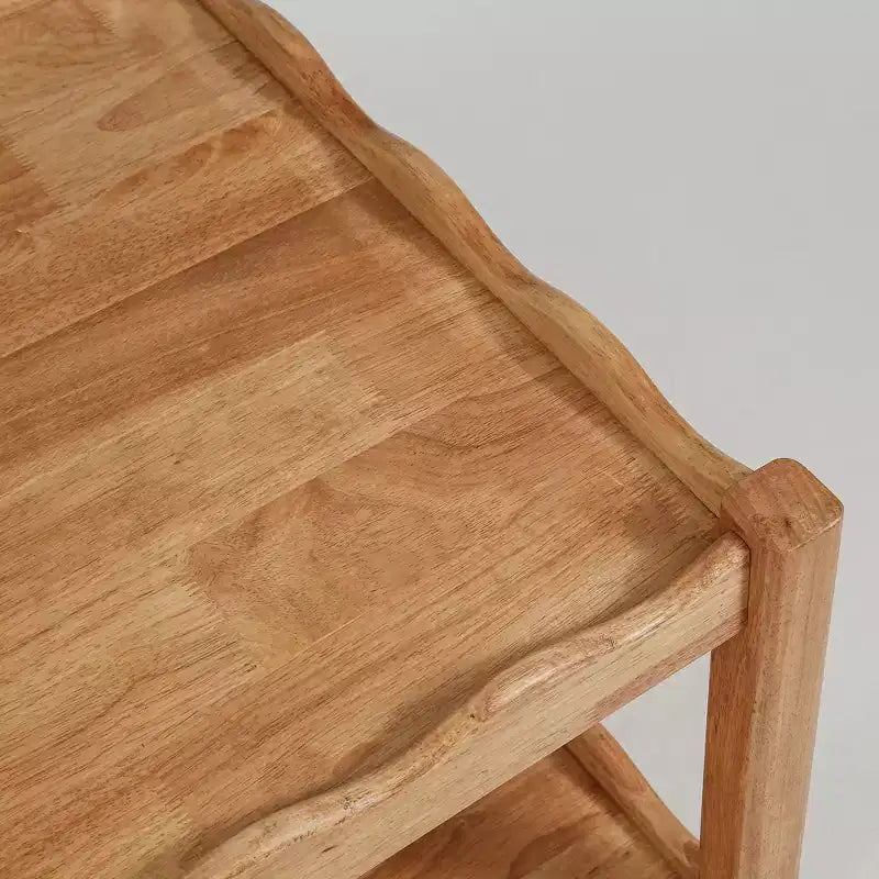 Table basse GDFStudio Connie moderne 43 en bois d'hévéa à 2 niveaux avec étagère de rangement ouverte