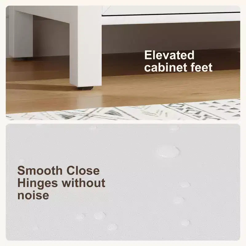 Meuble lavabo de salle de bain compact avec lavabo, meuble bas sur pieds avec porte à fermeture douce, étagère de rangement réglable, peu encombrant pour appartement