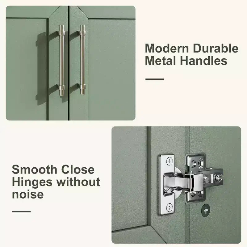 Meuble lavabo de salle de bain compact avec lavabo, meuble bas sur pieds avec porte à fermeture douce, étagère de rangement réglable, peu encombrant pour appartement