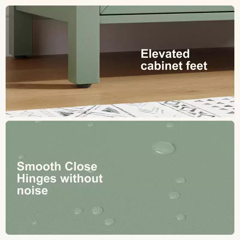 Meuble lavabo de salle de bain compact avec lavabo, meuble bas sur pieds avec porte à fermeture douce, étagère de rangement réglable, peu encombrant pour appartement