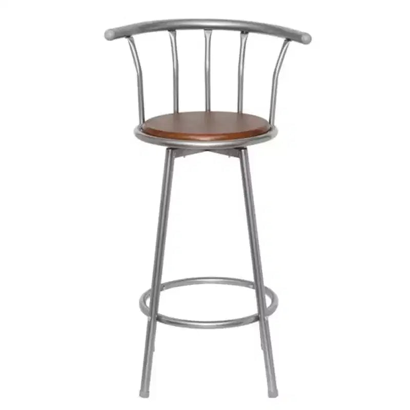 vidaXL Lot de 2 tabourets de bar pivotants standard marron en MDF et acier