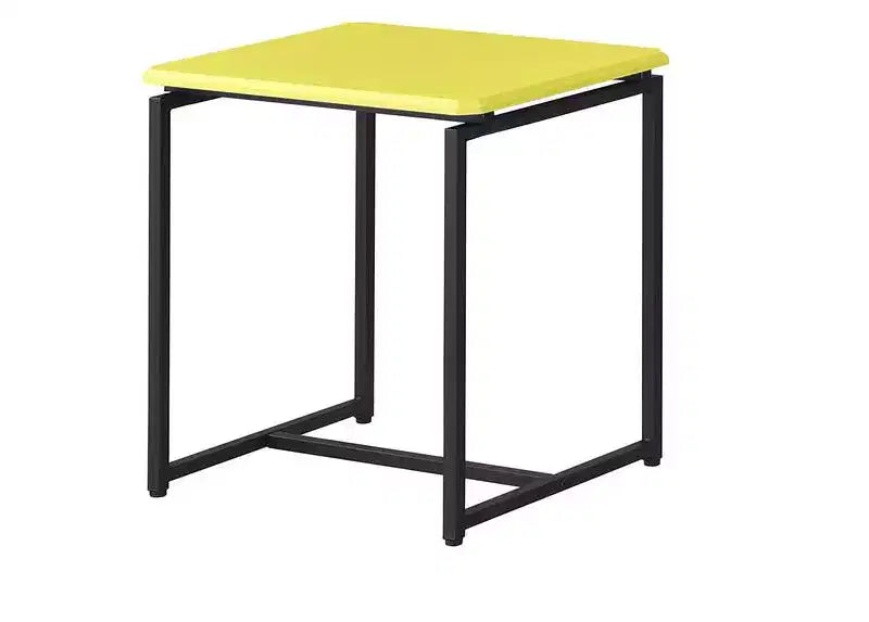 Ensemble de 3 tables basses Gaetano en fibre de carbone jaune, table basse de 100 cm avec 2 tables d'appoint, plateau en MDF, structure en métal