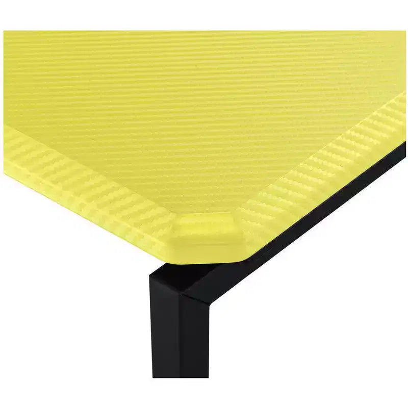 Ensemble de 3 tables basses Gaetano en fibre de carbone jaune, table basse de 100 cm avec 2 tables d'appoint, plateau en MDF, structure en métal